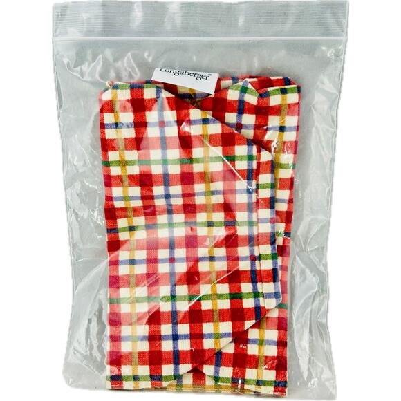 Longaberger Picnic Pal Cherry Red Plaid LINER ONLY #2566631 New - Picture 2 of 5
